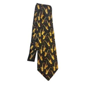 Black and Gold Saxophone Tie